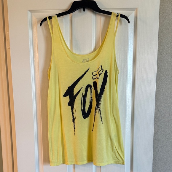 Fox Tops - Fox Yellow Graphic Scoop Neck Tank Top